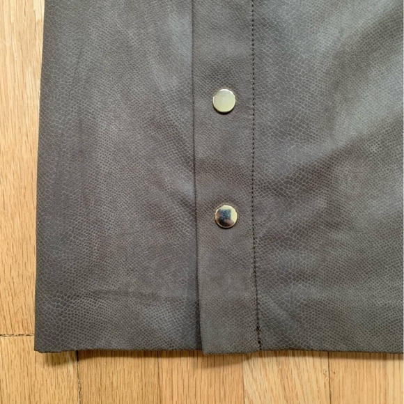 NWT Zara Brown Faux Leather Button Detail Mini Skirt Size Large - Picture 3 of 11